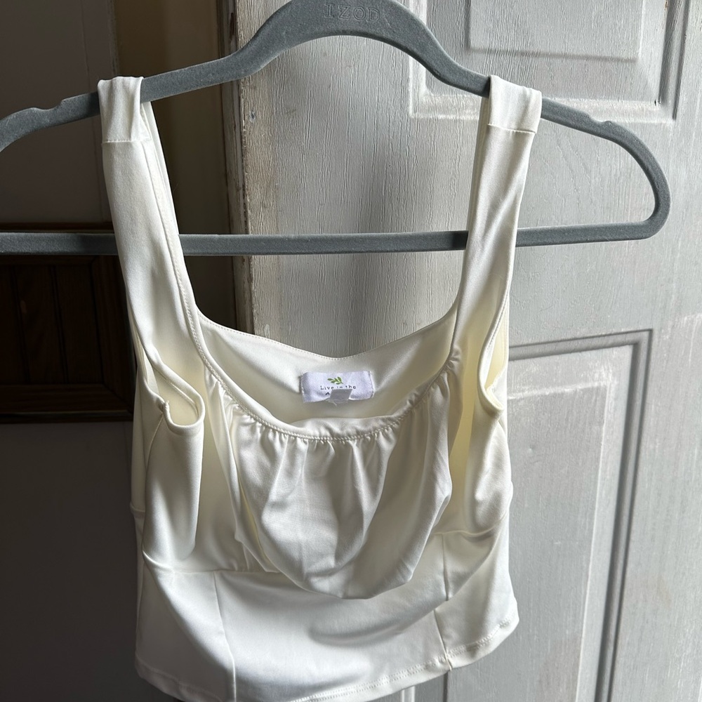 Elegant Cream Sleeveless Top